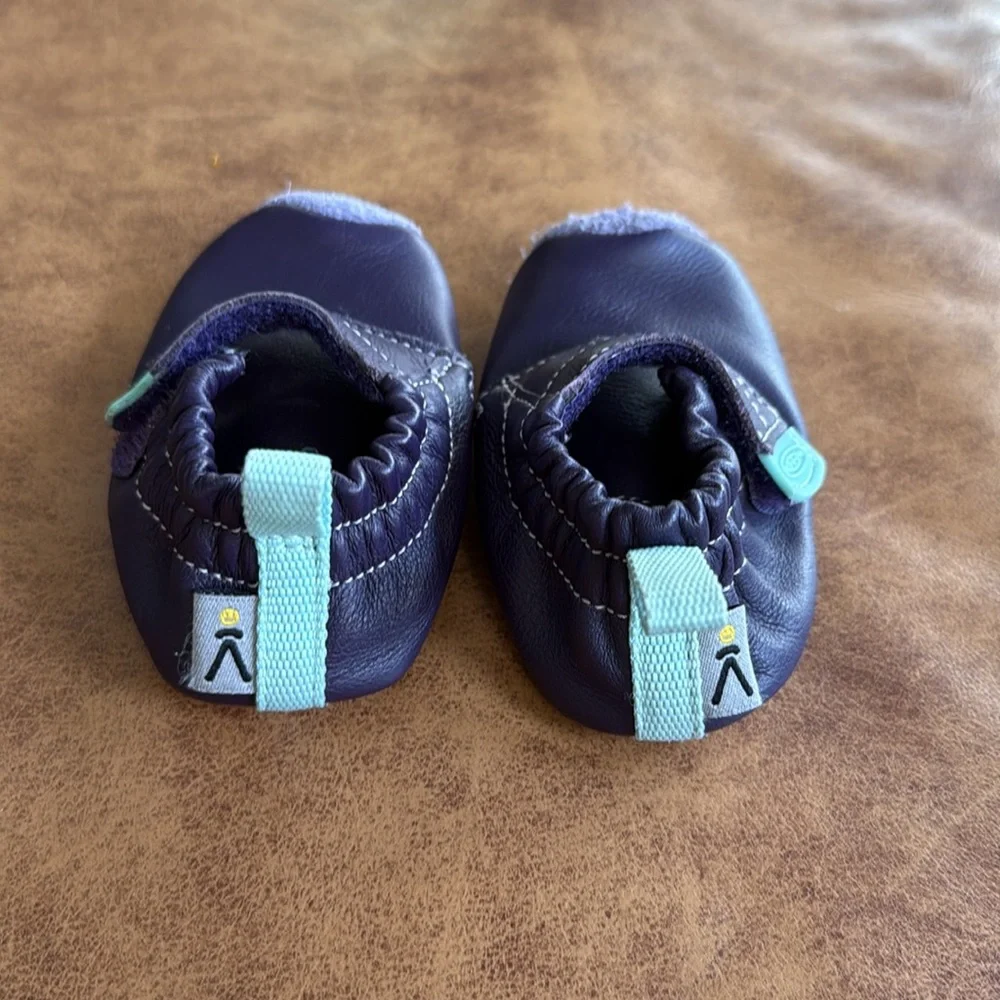 Keen Baby 6 Months Shoes Leo Crib Purple Leather Soft Sole Moccasin